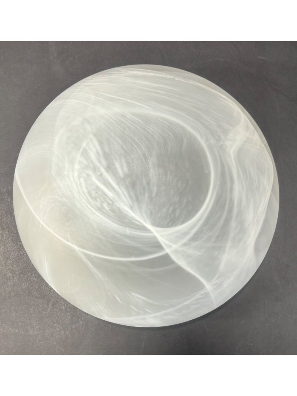 Frosted Alabaster Mushroom Heavy Glass Lamp Shade Vintage 70s